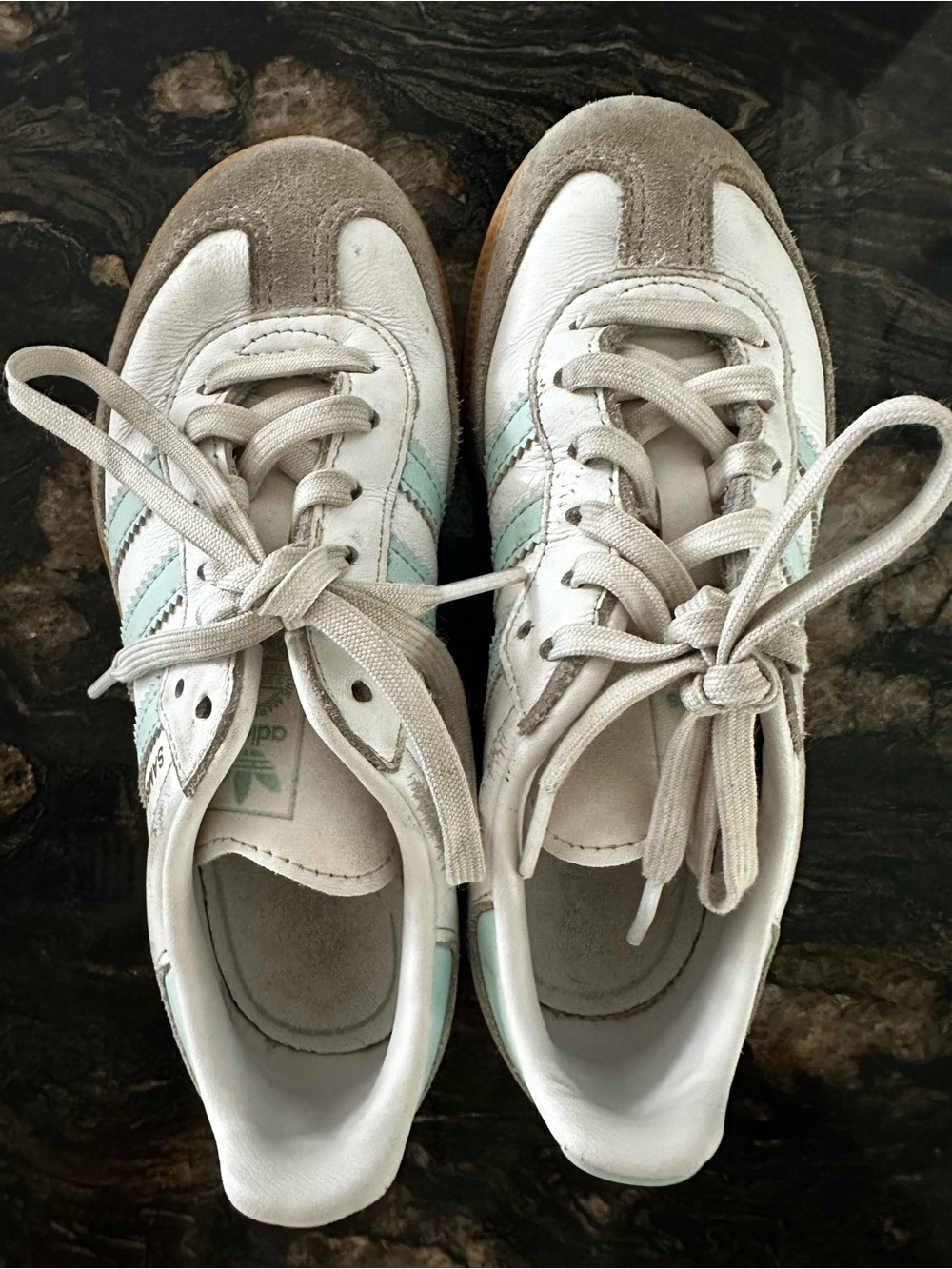 adidas Women’s White & Mint Green Retro Sneakers